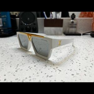 Louis Vuitton White & Gold Sunglasses
